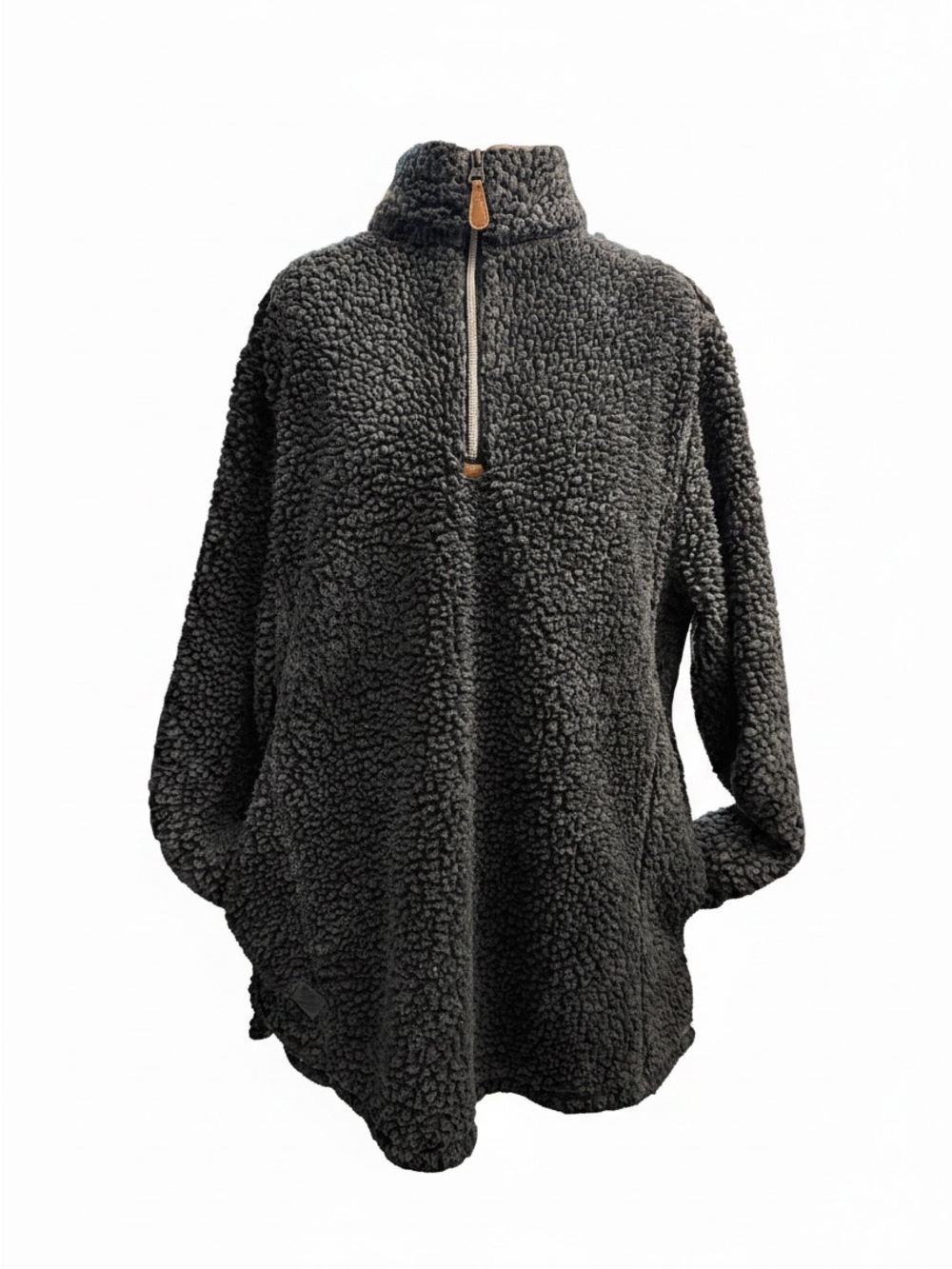 Simply Southern Charcoal Teddy Sherpa Quarter-Zip Jacket western fall flannel XL